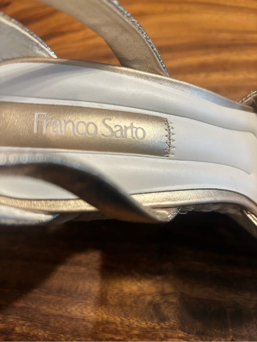 Franco Sarto Metallic Gold Wedge Espadrille Sandals size 9.5